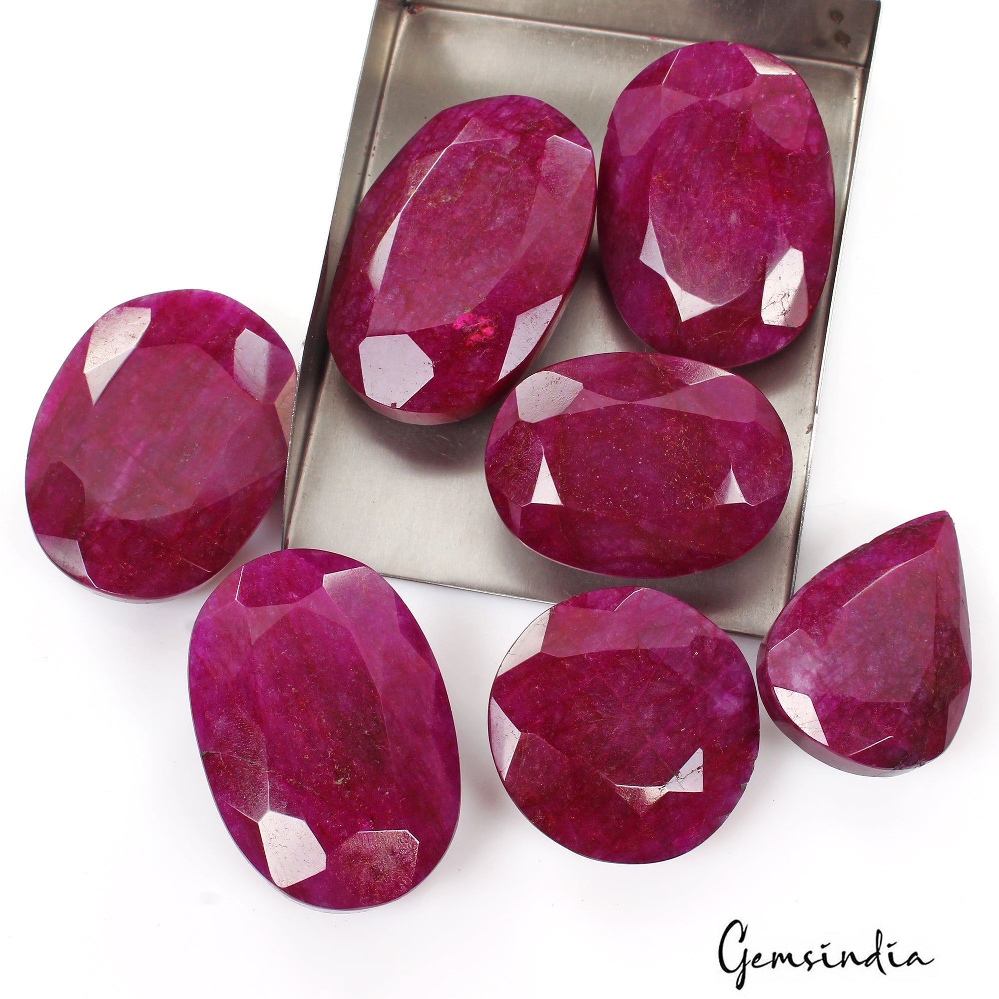2530 Ct Natural Pink Red USA Beryl Bixbite Mix Cut Faceted Earth Mined Gems Lot