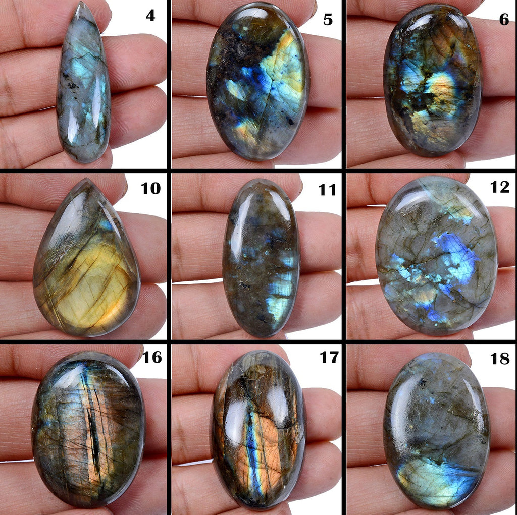 36 Pcs Natural Multi Flash Labradorite Mix Cabochon Loose Gemstones~ 2000 Ct Lot