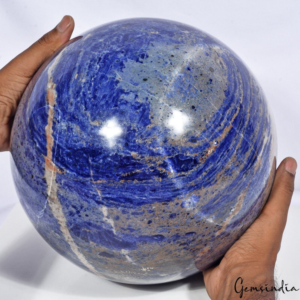 23.4 Kilo Large Natural Blue Sodalite Crystal Healing Chakra Stone Sphere Ball