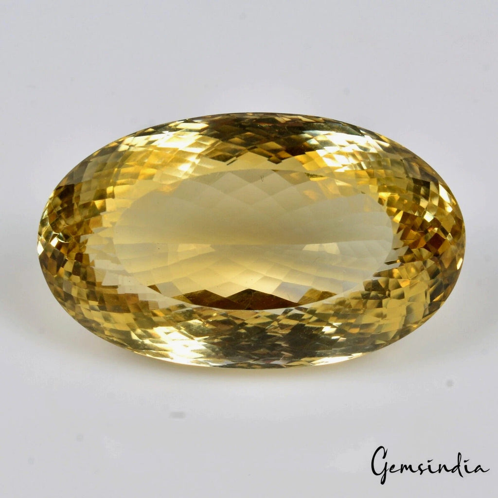 82.75 Ct Natural Yellow Citrine Oval Cut Faceted Large Size Untreated Gemstone