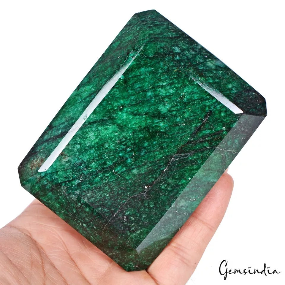 3780 Ct Natural Brazilian Bottle Green Emerald Octagon Cut Museum Size Loose Gem