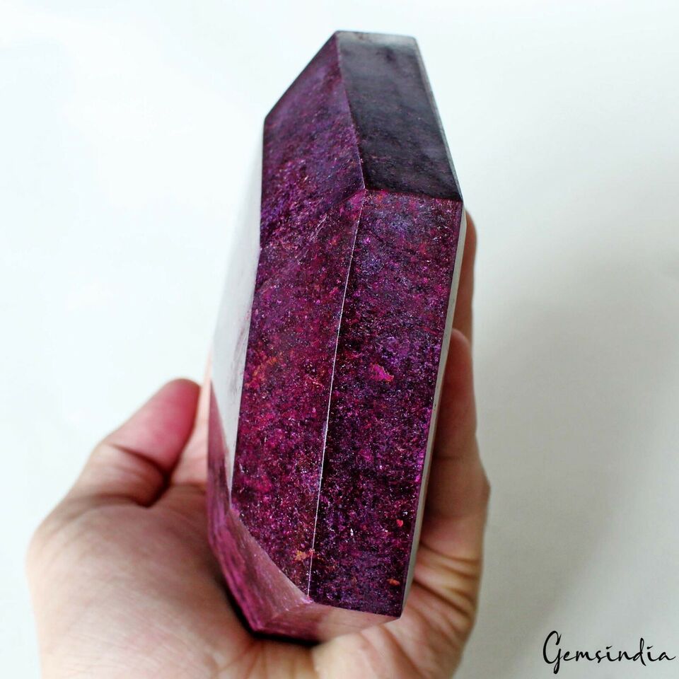 Ruby Loose Gemstone, Color Enhanced, Red — 5x4.3x1.4 Inches, 5450 Ct (1.09 Kg), Madagascar