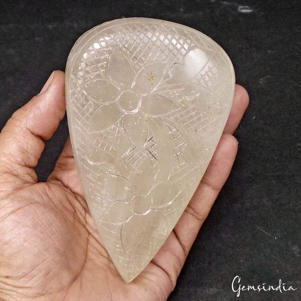 2630 Ct Natural Hand Carved White Crystal Quartz Earth Mined Huge Size Loose Gem