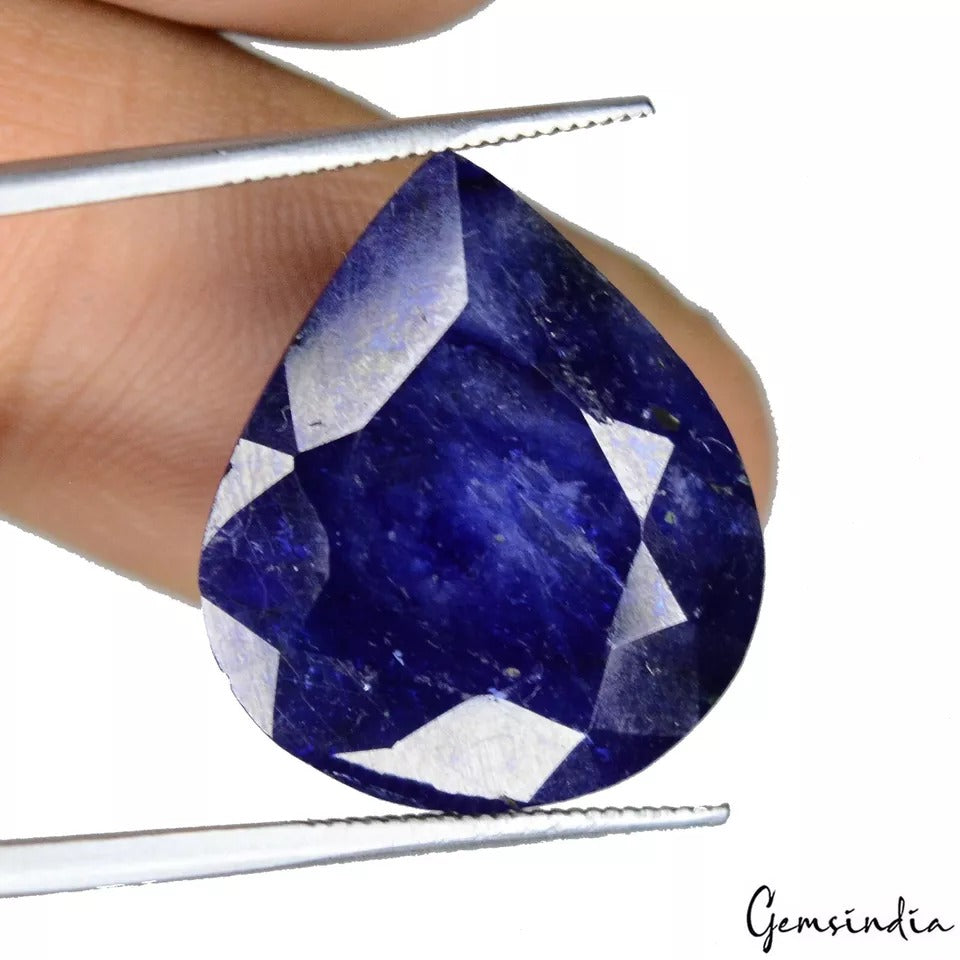 Ceylon Sapphire Loose Gemstone, Pear Cut, Heated — 20 x 17 x 6mm, 21.40 Ct, Sri Lanka