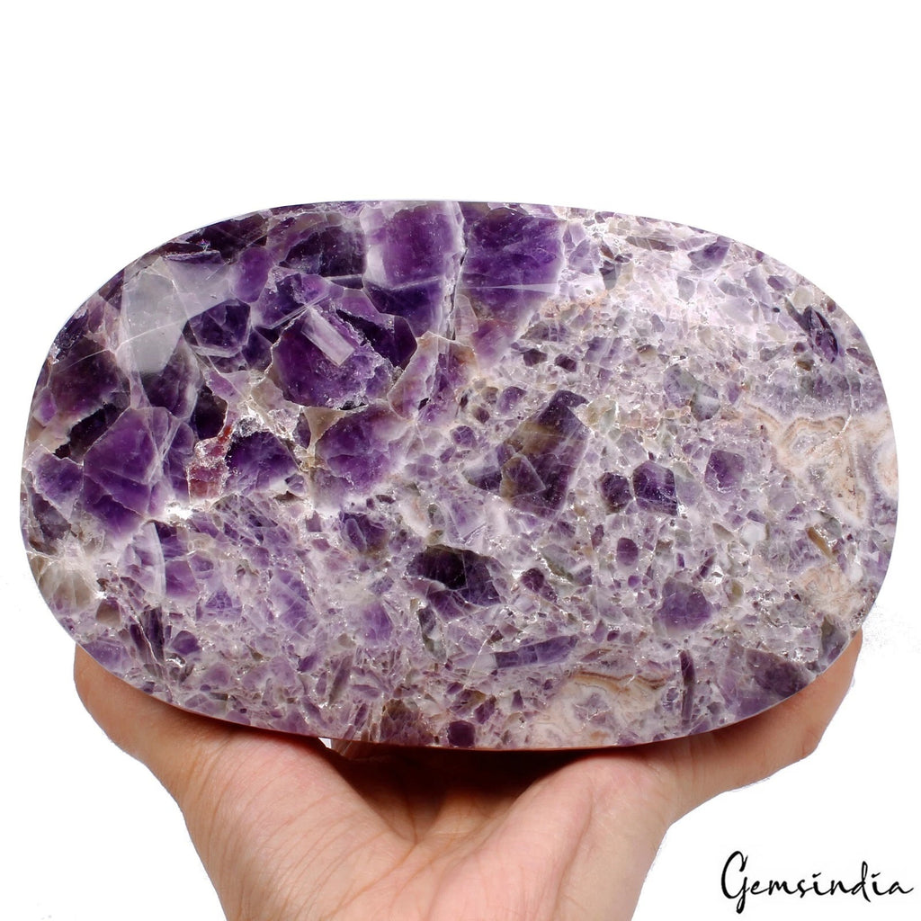 Amethyst Loose Gemstone, Oval Cut — 6.3x3.9x3.5 inch, 11000 Ct (2.2 Kg), Brazil