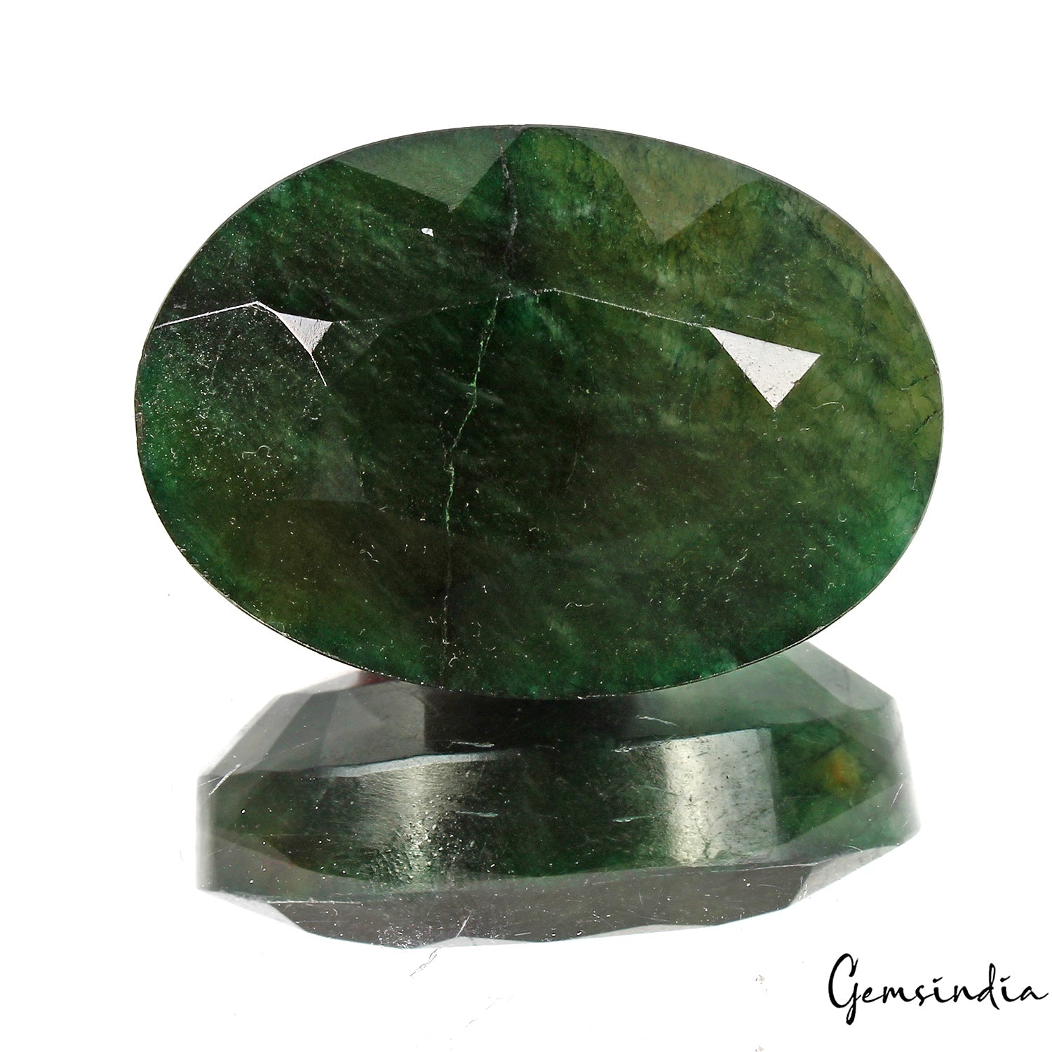 Certified 131 Cts Natural Brazilian Dark Green Emerald Oval Cut Gem For Pendant