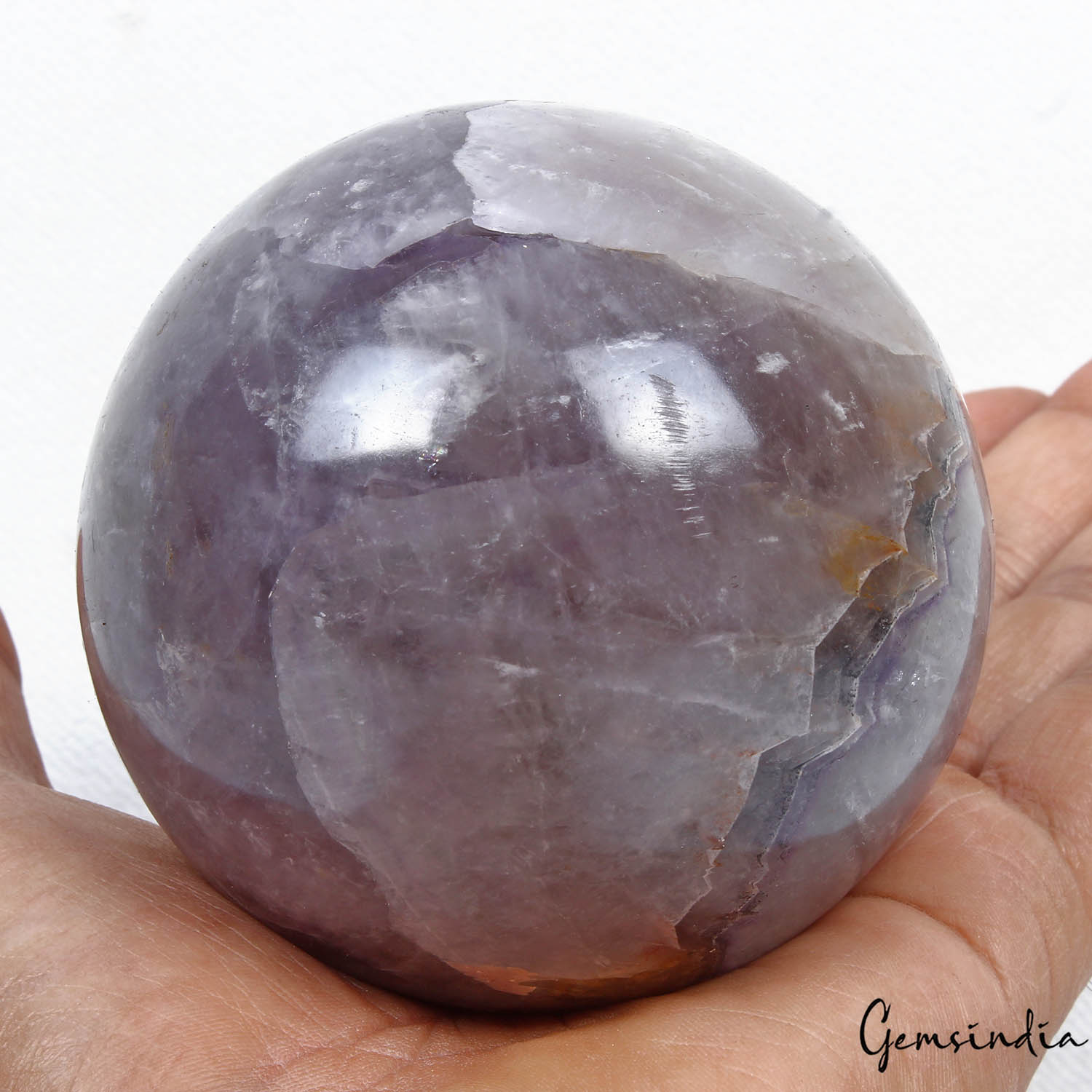 3450Ct Natural Untreated Amethyst Sphere Crystal Healing Mineral Gem Sphere3.25"