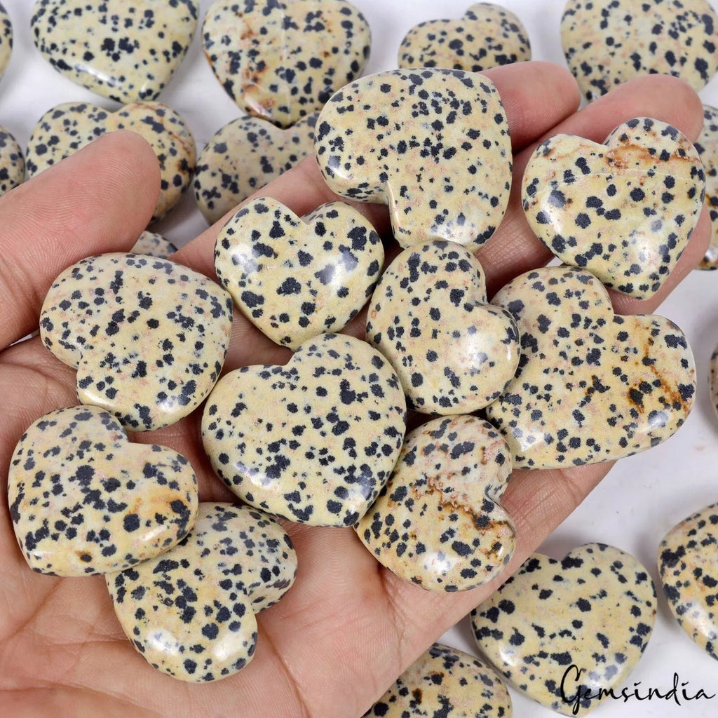 33 Pcs Natural Dalmation Jasper 23-33mm Heart Shape Loose Cabochon Gems 2500 Cts