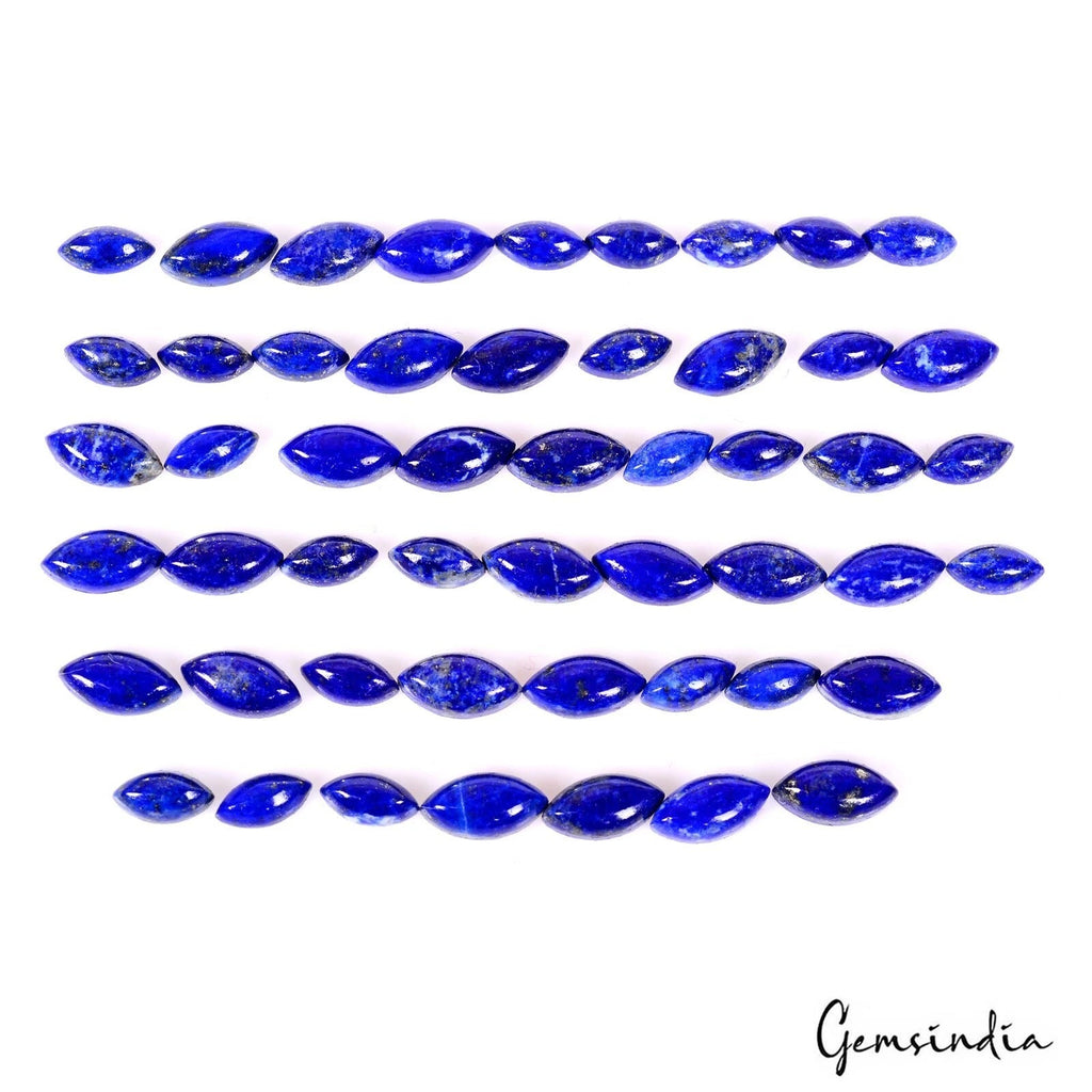 61.90 Ct/51Pcs Natural Blue Lapis Lazuli Stone Marquise Cab Gems Lot For Jewelry