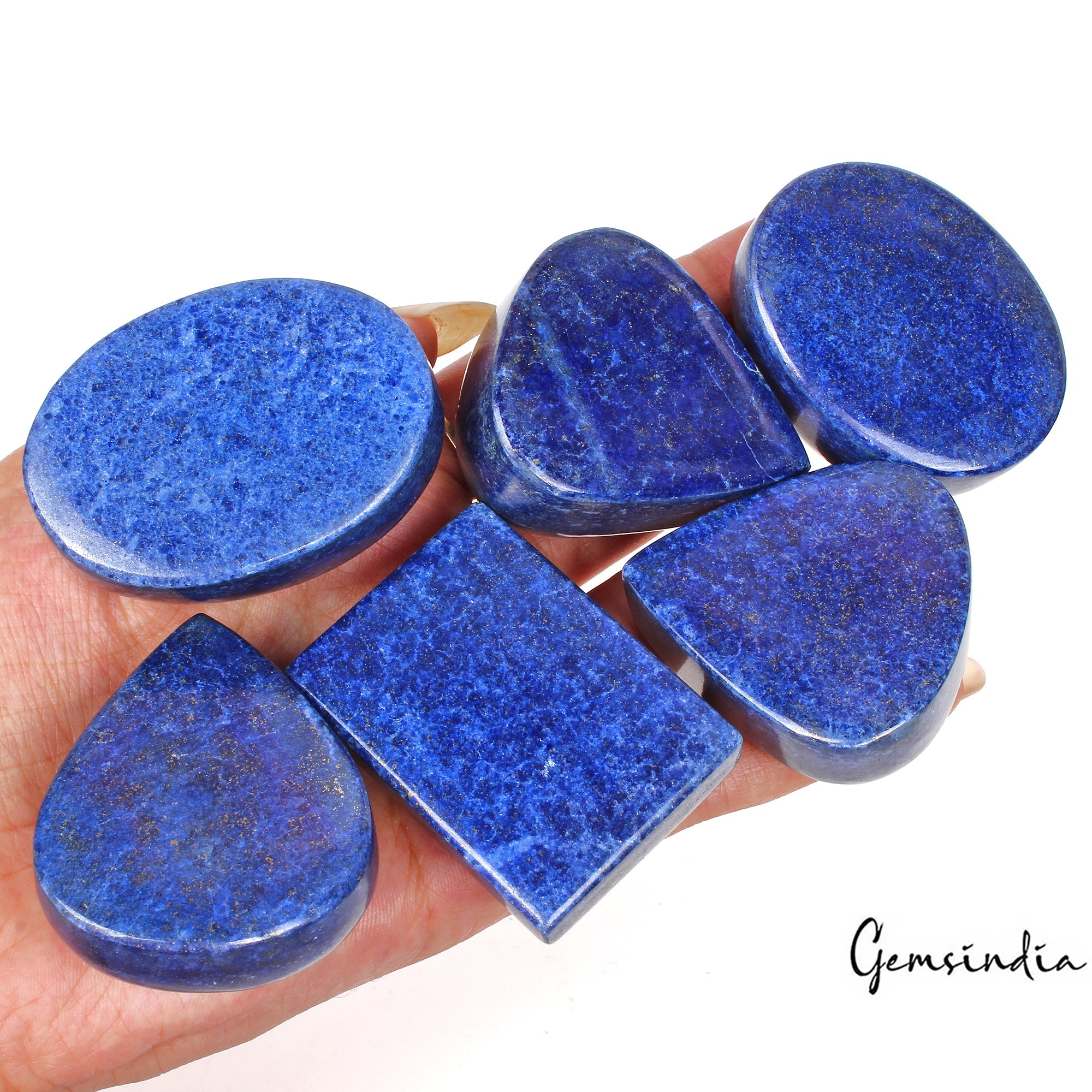 2920 Cts/6 Pcs Natural Gold Pyrite Blue Lapis Lazuli Mix Cab Wholesale Huge Gems