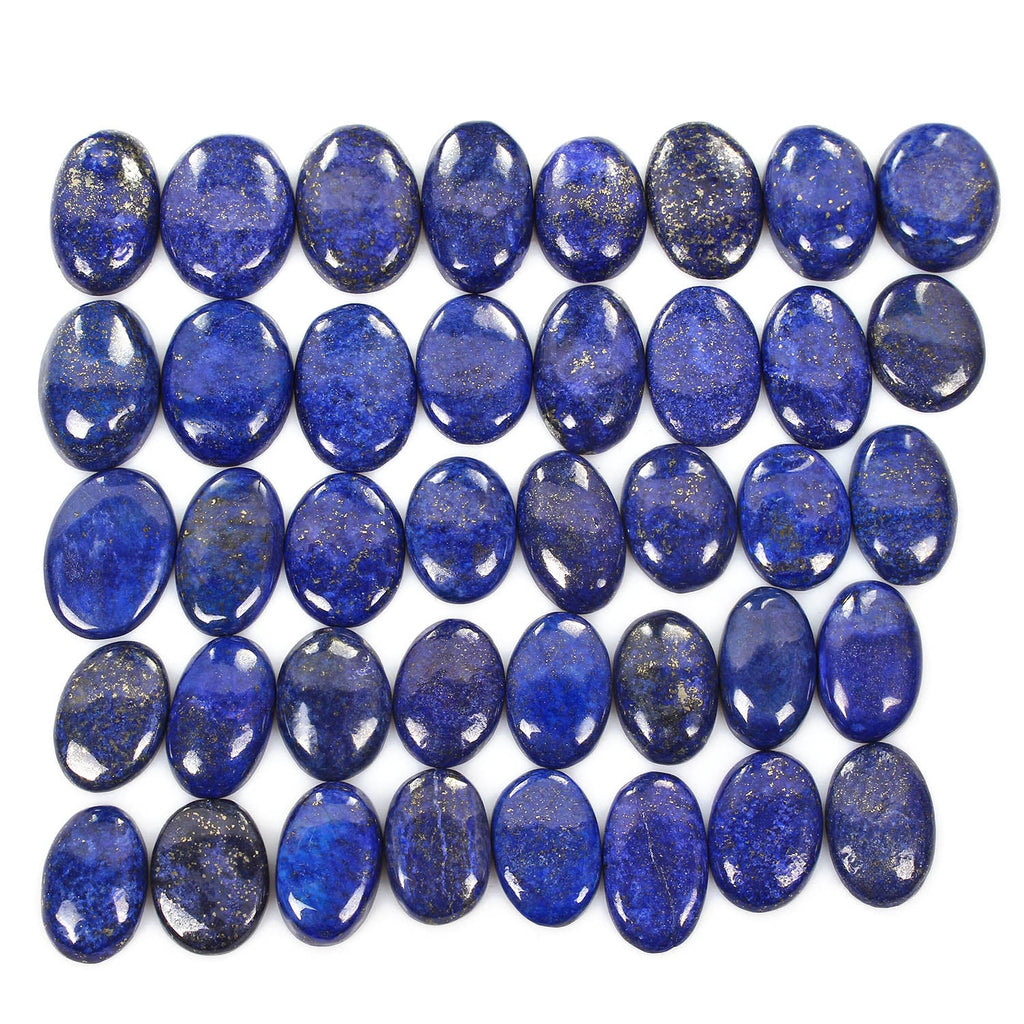 800 Cts/40 Pcs Natural Blue Gold Pyrite Lapis Lazuli Oval Cab Wholesale Gems Lot
