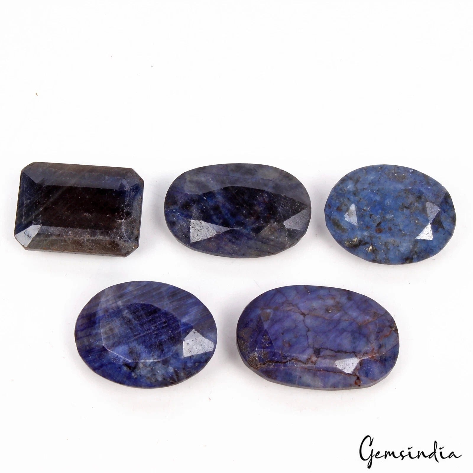 430 Cts Natural Blue Sapphire Mix Cut Earth Mined Loose Gems for Jewelry 5 Pcs