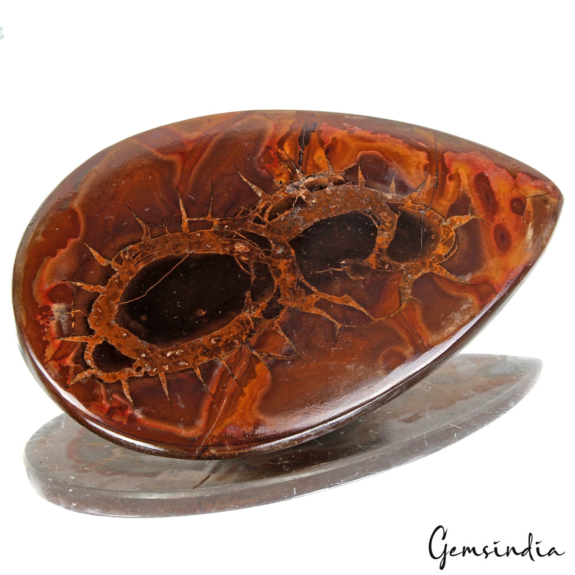 Untreated 173.80 Cts Natural Artistic Spider Web Pattern Septarian Pear Cab Gem