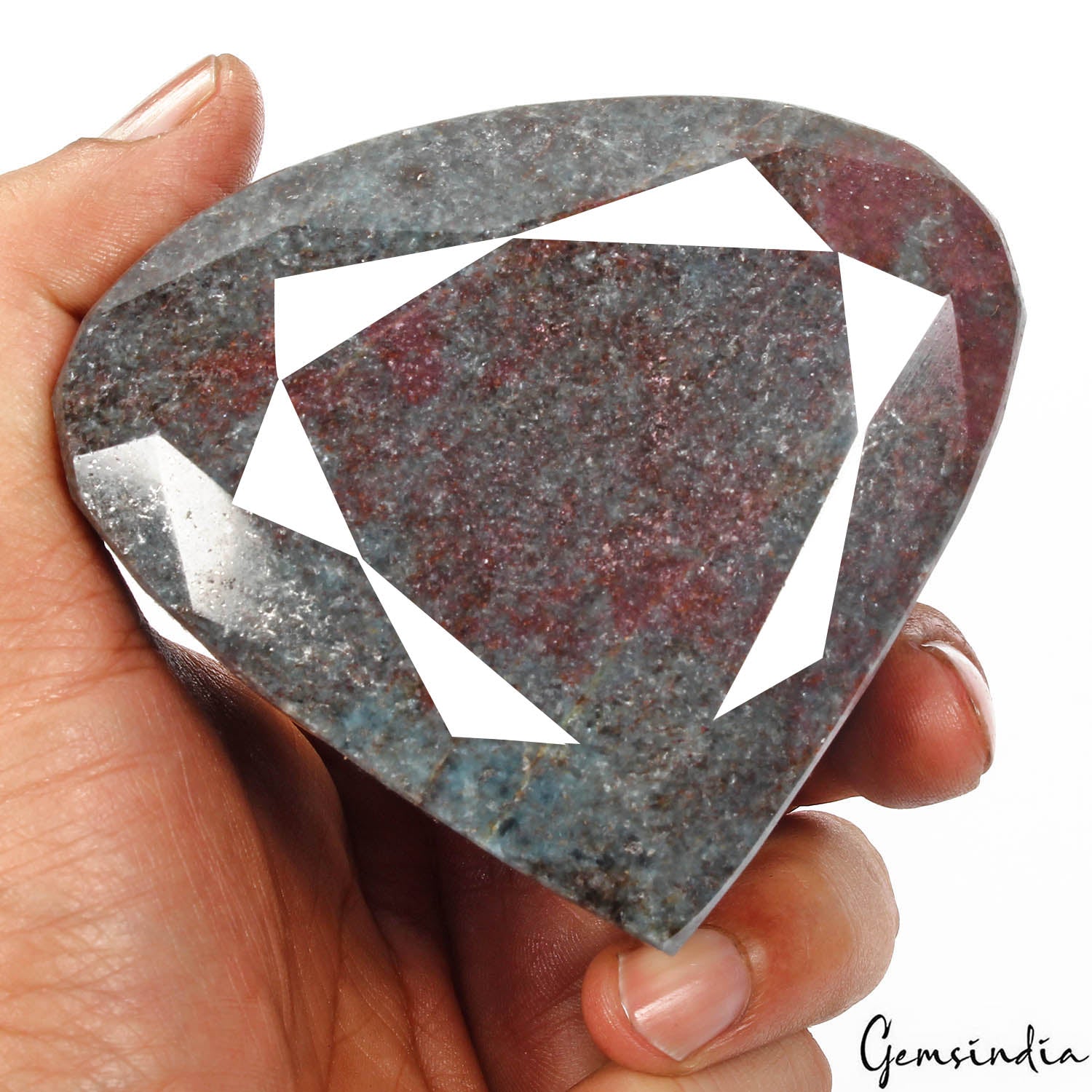 Museum Size 3260 Cts Natural Untreated Bi Color Ruby Kyanite Pear Huge Loose Gem