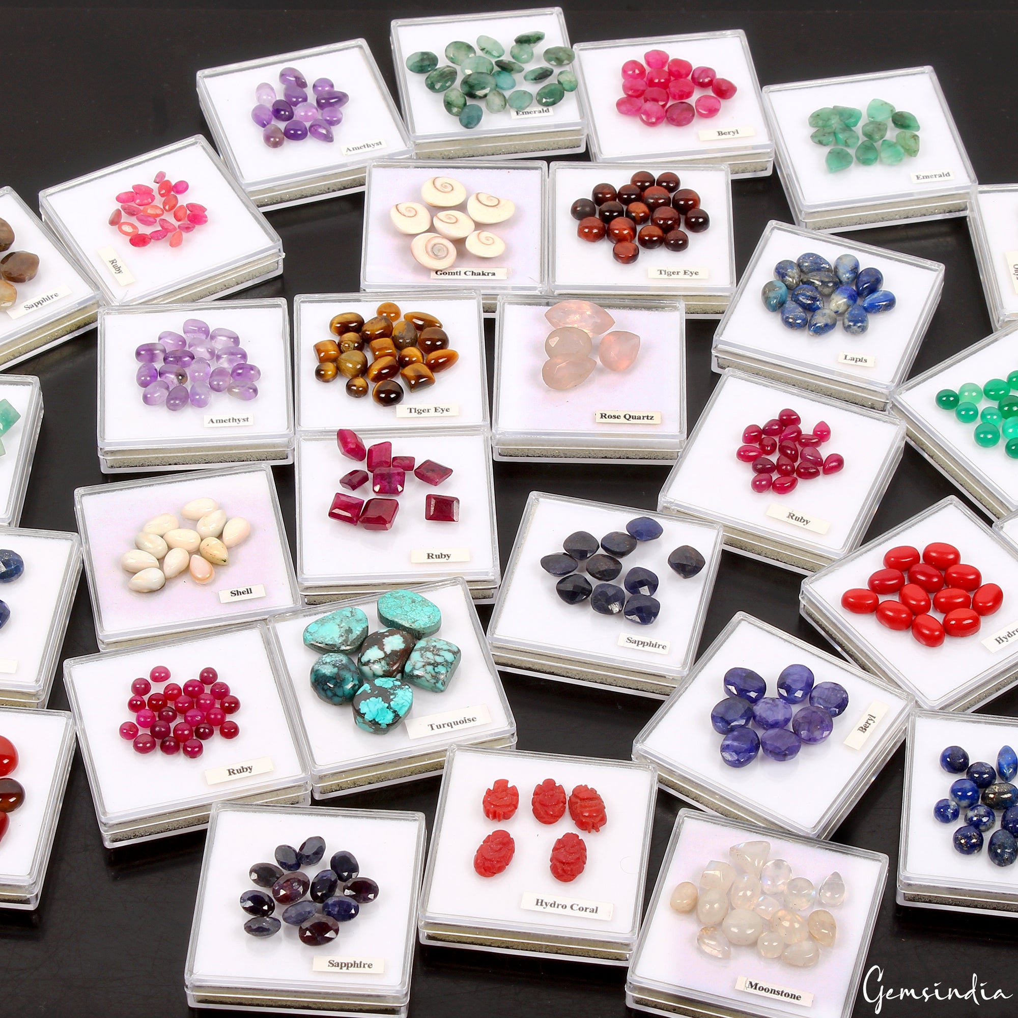 30 Lot Estate Genuine Multi Gems Loose Multi Color Gemstones Collection w/ Boxes