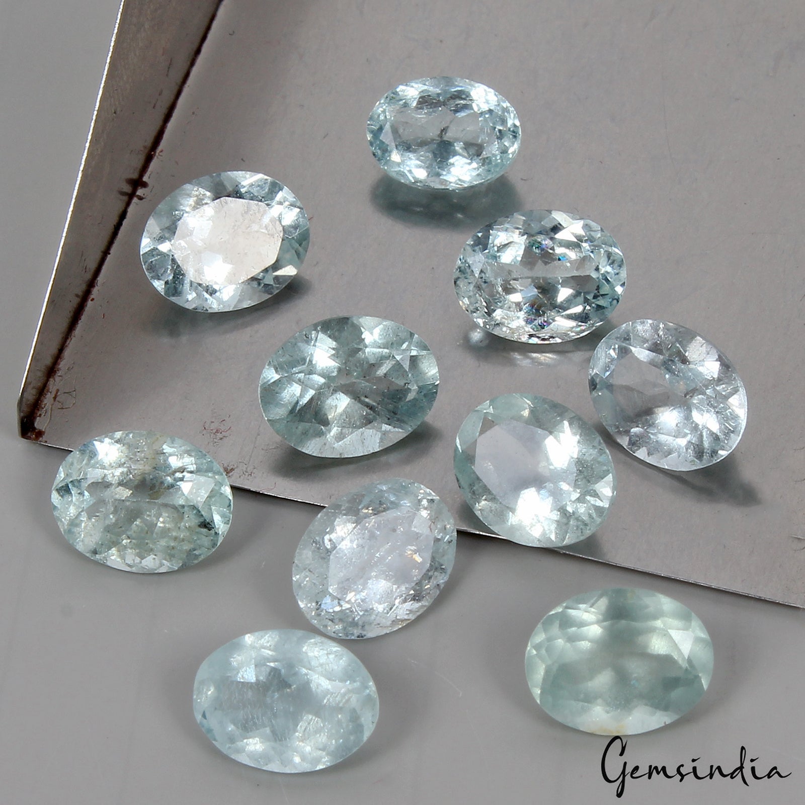 Natural Aquamarine 15.30 Ct Oval Cut 8-9mm Loose Unheated Gemstone Lot 10 Pcs