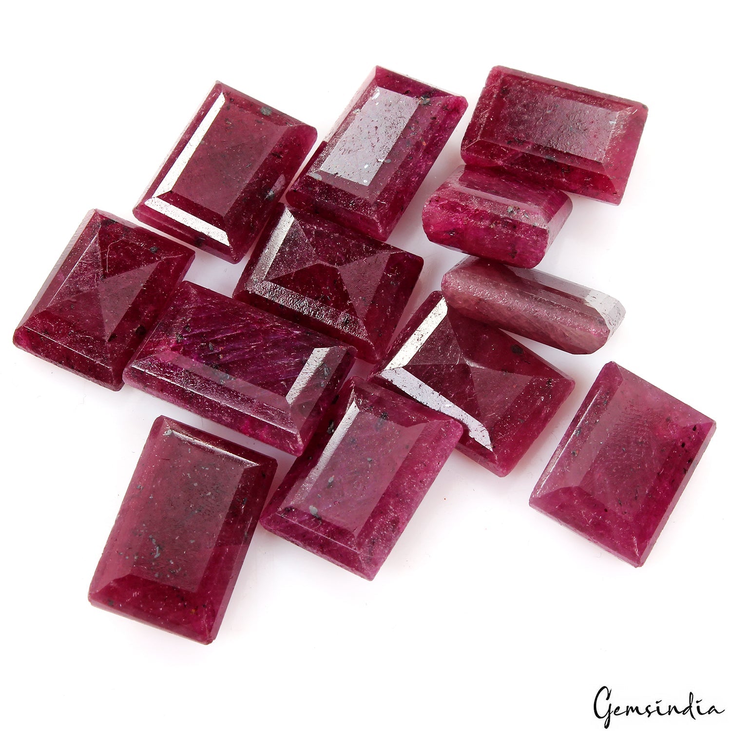260 Ct/12 Pcs Natural Nice Red Ruby Baguette Cut 17-20mm Loose Gems For Jewelry