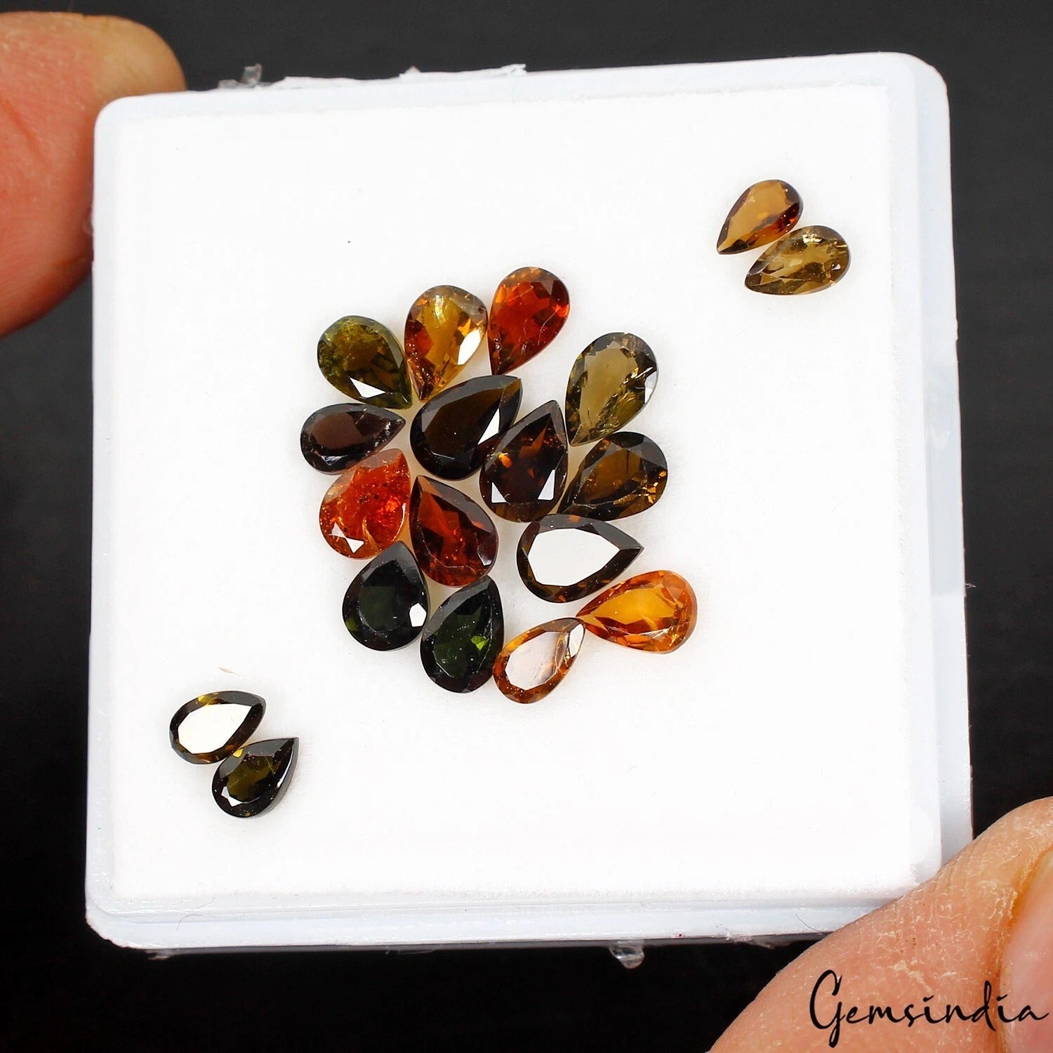 Tourmaline Loose Gemstone, Untreated, Multi Color — 4mm to 6mm, 5.80 Ct, Mozambique
