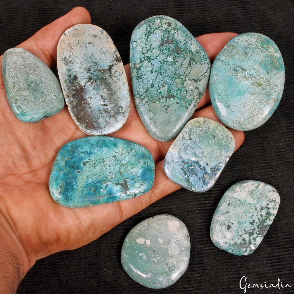 1100 Ct Natural Blue Green Arizona Turquoise Mixed Cab Loose Gems Wholesale Lot