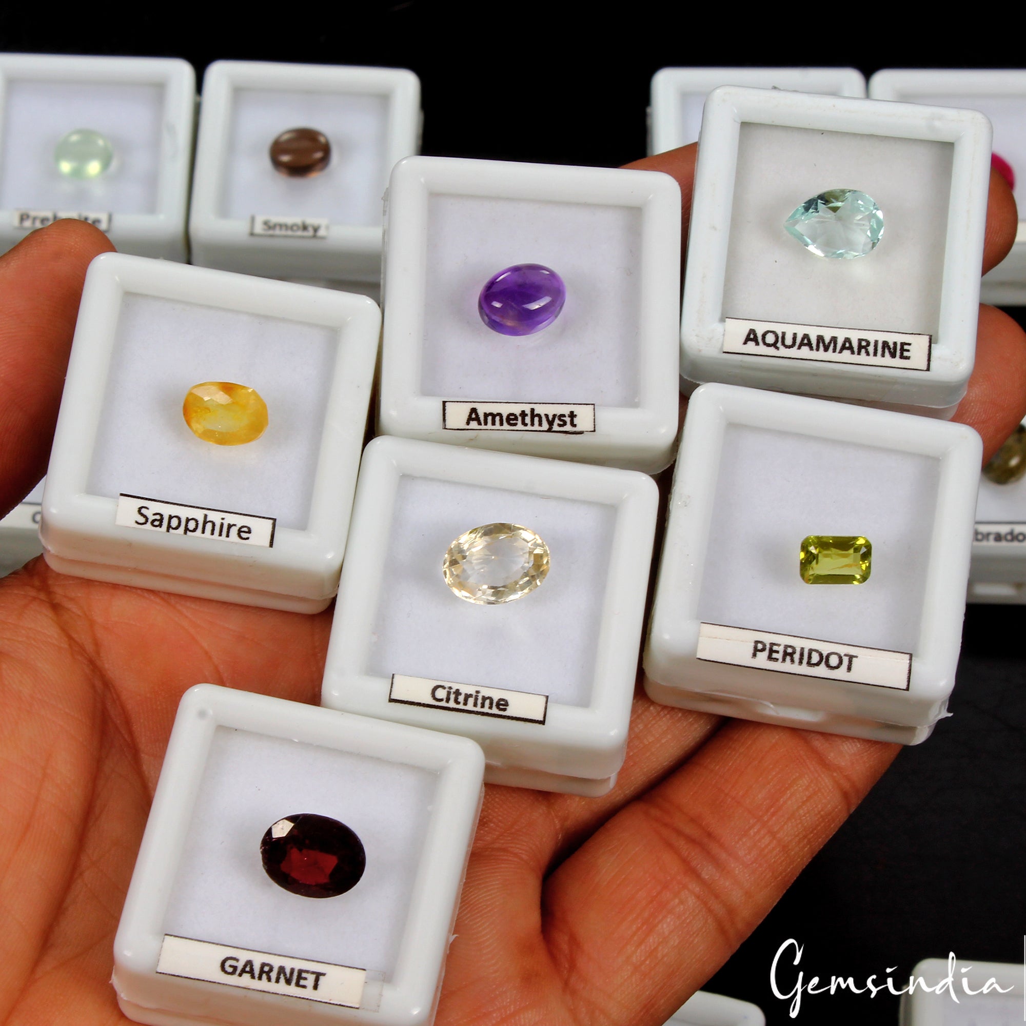 20 Pcs Estate Genuine Multi Gems Loose Multi Color Gemstones Collection w/ Boxes