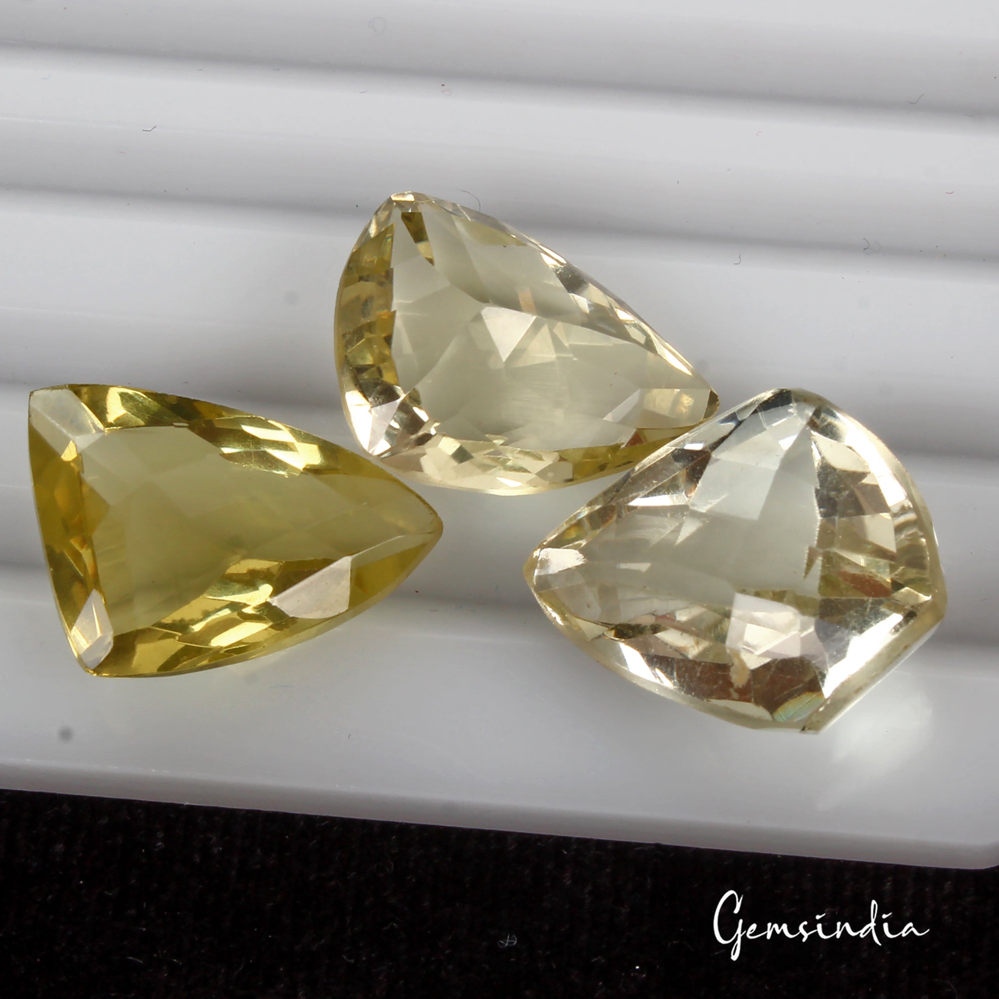 43.70 Cts/3 Pcs Natural Untreated Brazilian Yellow Citrine Fancy Cut Loose Gems