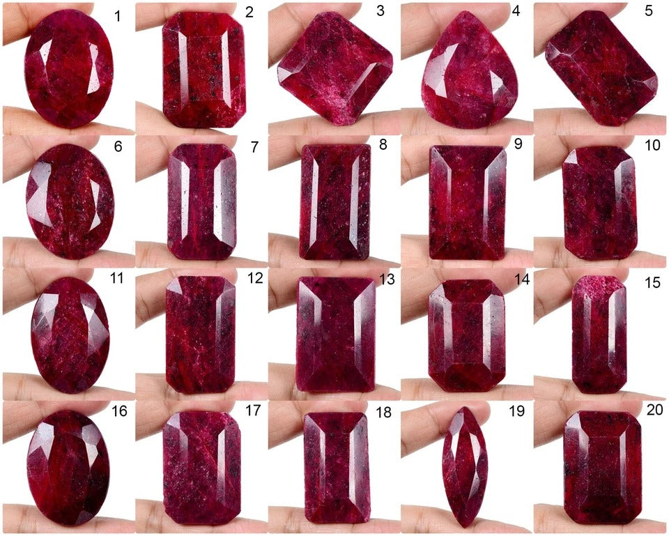 5560 Ct Natural Red Ruby Madagascar Earth Mined Mix Cut Pendant Size Gems 20 Pcs