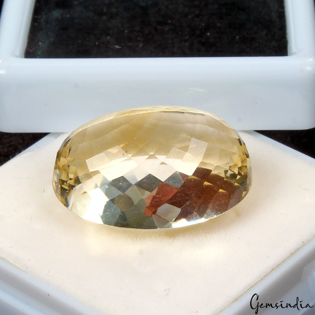 37.50 Cts Natural Untreated Brazilian Yellow Citrine Oval Faceted Cut Loose Rare