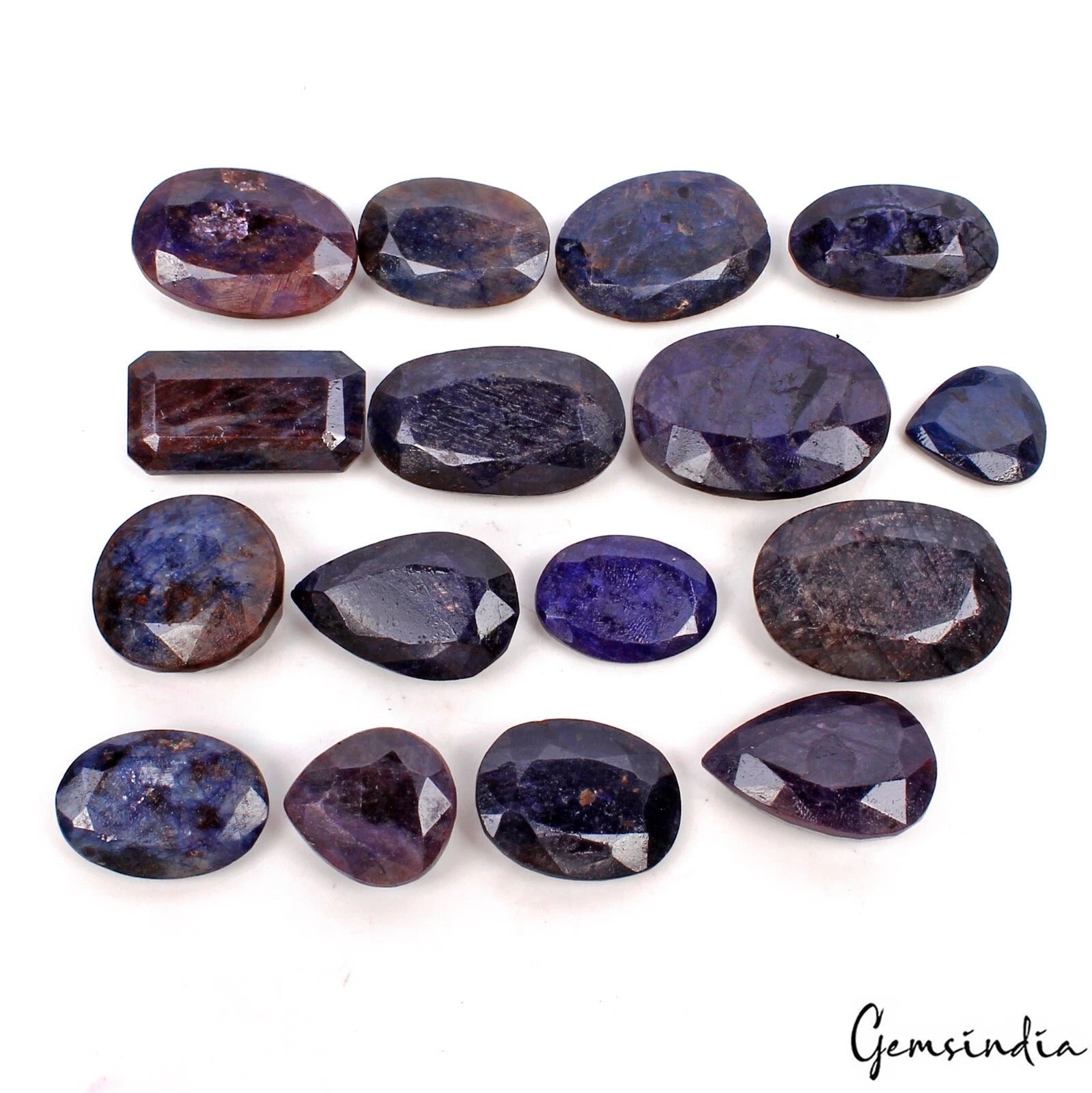 930 Cts/16 Pcs Natural Blue Sapphire Mixed Cut 19-34mm Loose Wholesale Gems Lot