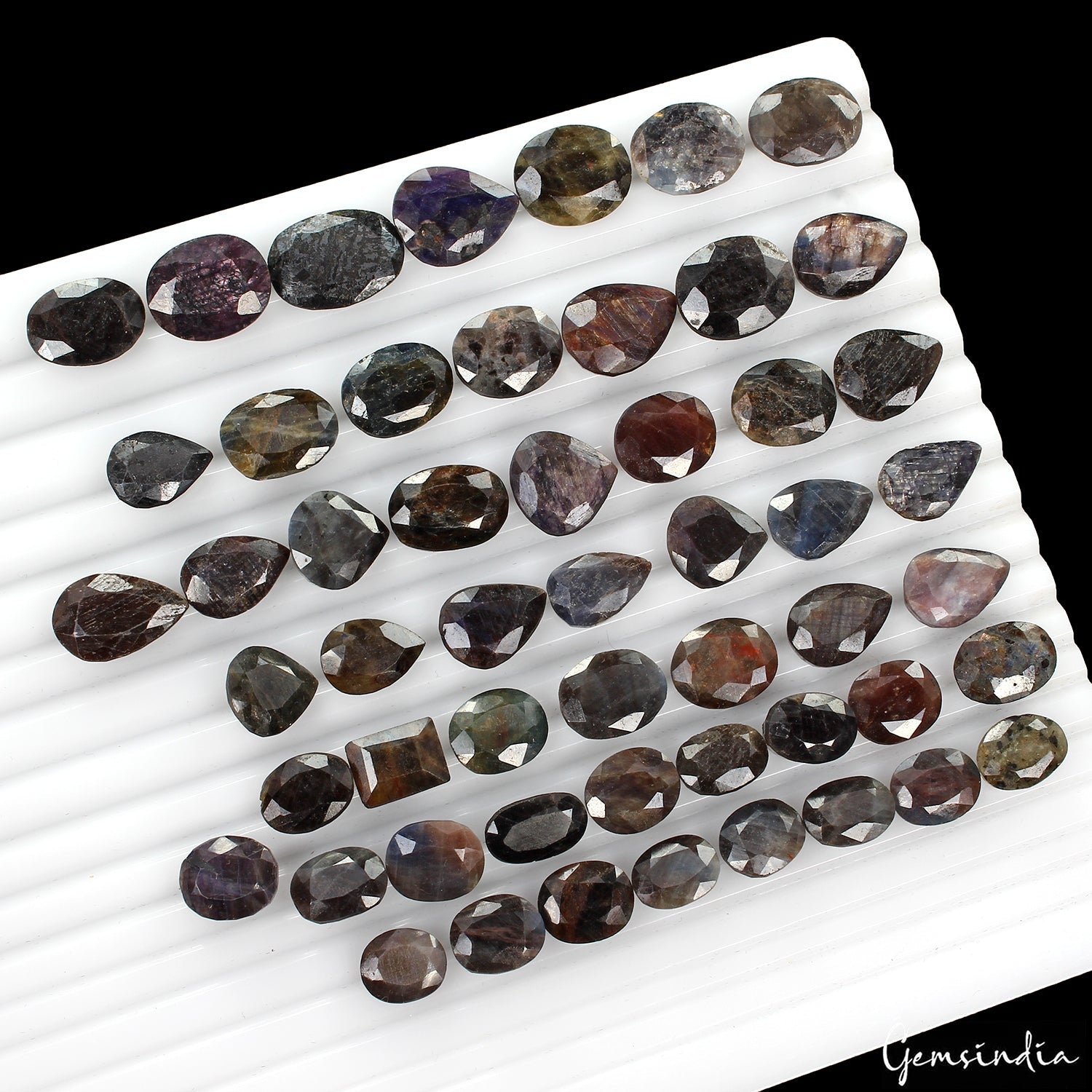 450 Ct Natural Untreated Brown Black Sapphire Oval Cut Faceted Loose Gems Lot