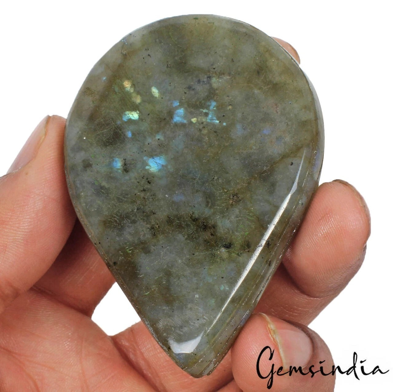 Labradorite Loose Gemstone, Untreated — 70 x 50 x 12mm, 380 Ct
