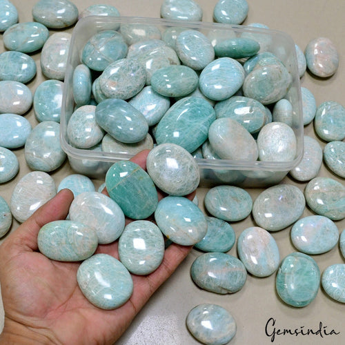 Amazonite Lot, Loose Gemstone, Untreated, Green Blue — 36 Pieces, 44mm to 59mm, 12000 Ct (2.4 Kg)