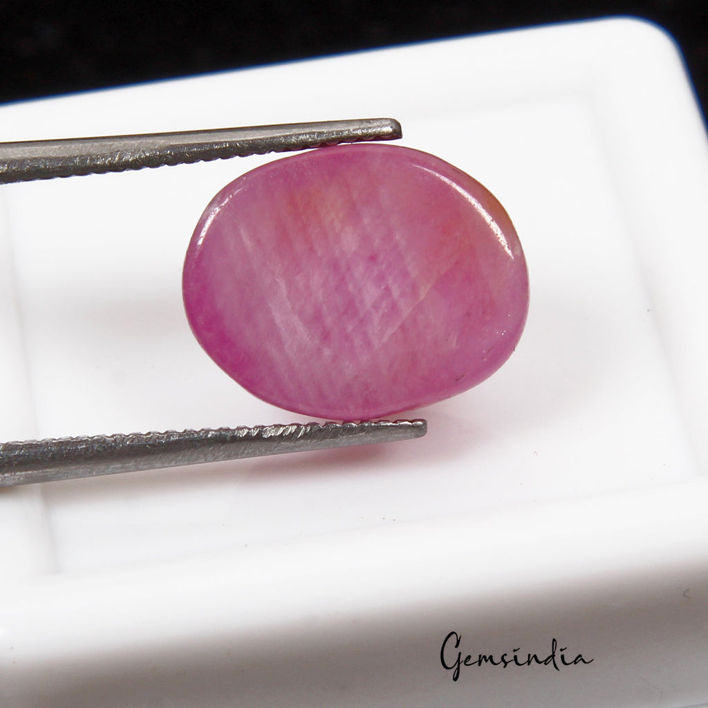 Certified 8 Cts Natural Pink Star Ruby Oval Cab Precious Loose Gem For Ring-RH