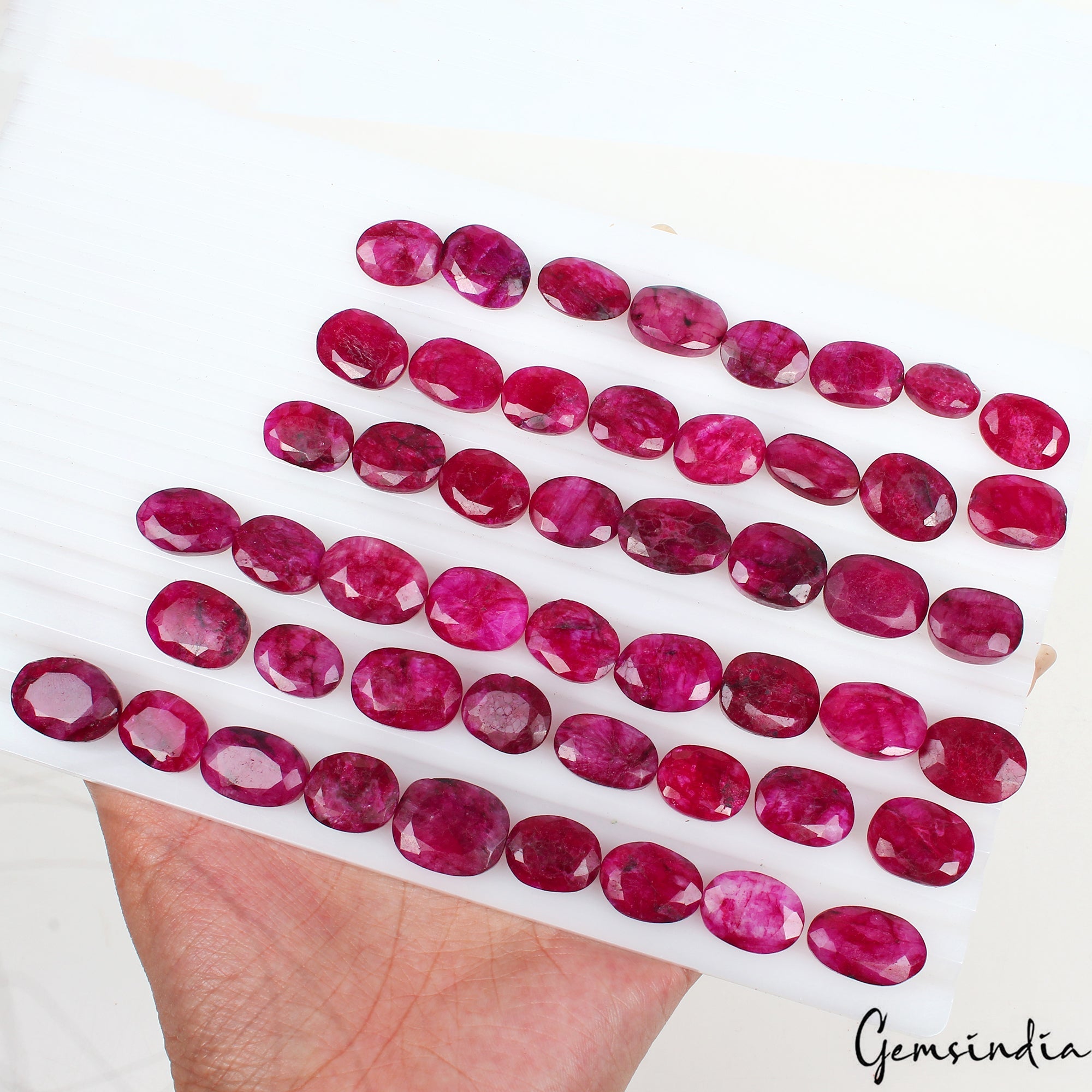 630 Cts Natural Pink Beryl Bixbite USA Oval Cut Loose 15-19mm Gemstones ~ 50 Pcs