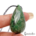 Certified 75 Cts Natural Brazilian Green Emerald Pear Checker Cut Briolette Gem
