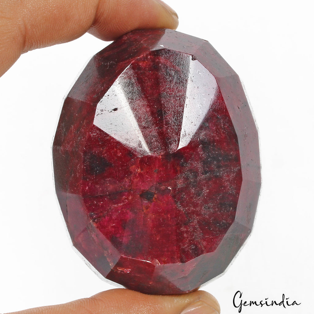 Certified 1200 Ct Natural African Blood Red Ruby Oval Faceted Cut Huge Loose Gem