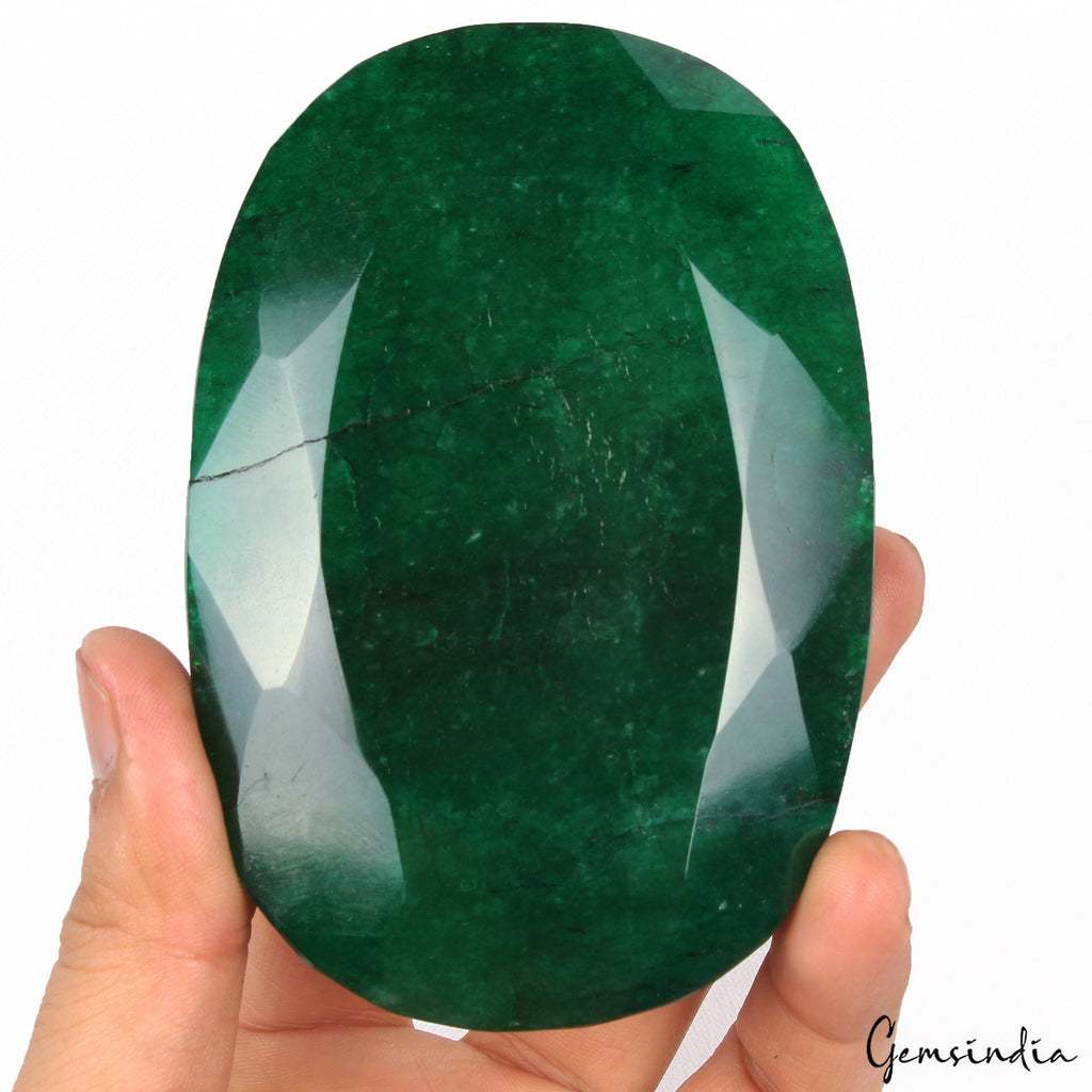 1980 Cts Natural Green Brazilian Quartz Oval Faceted Huge Museum Size Loose Gems