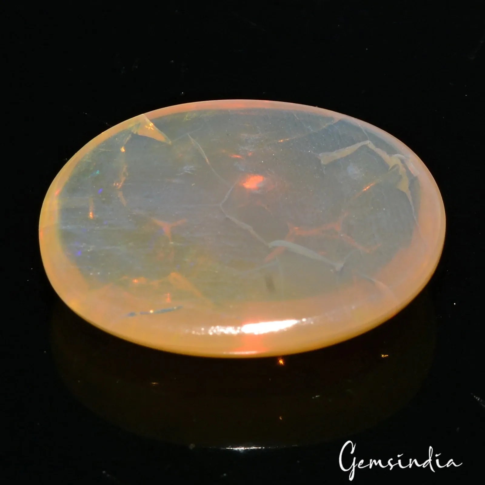 13.20 Cts Natural Australian Multicolor Shine Opal Oval Cab Loose Gem For Ring