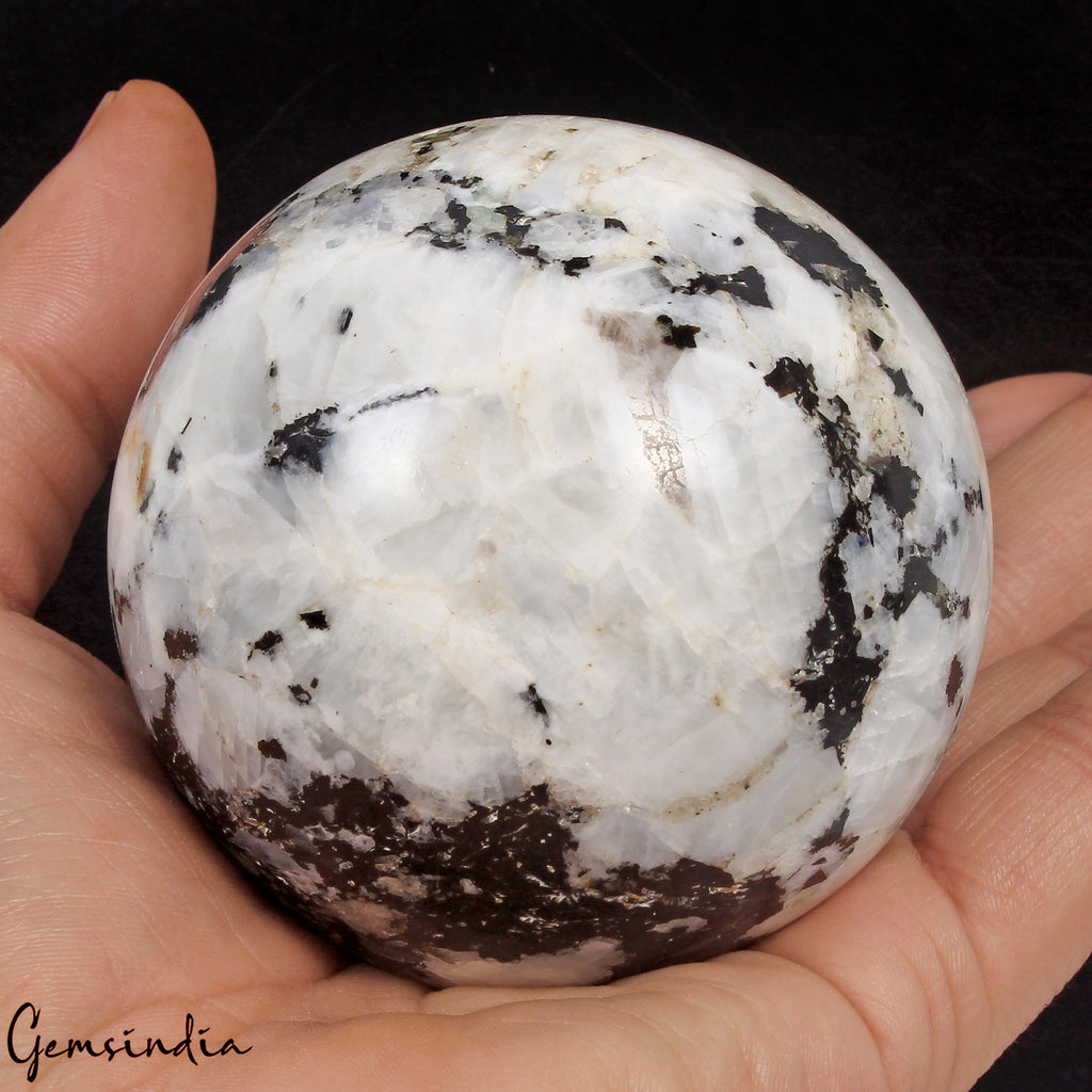 2800Ct Natural Moonstone 3 Inch Sphere Crystal Ball Reiki Healing Gem with Stand