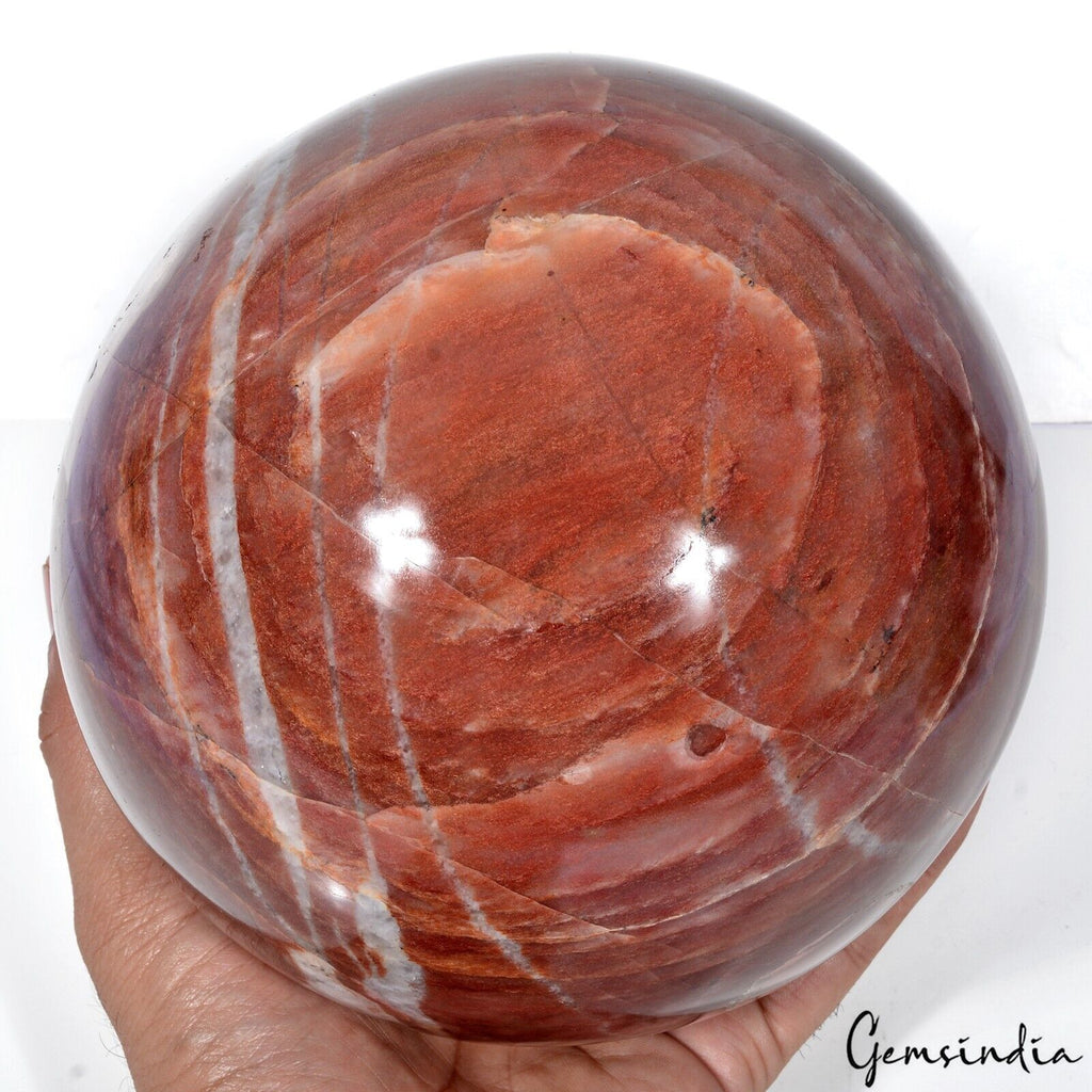 Red Jasper Sphere, Bi Color — 6.5 Inch in diameter, 5.2 Kg (26000 Ct), Madagascar