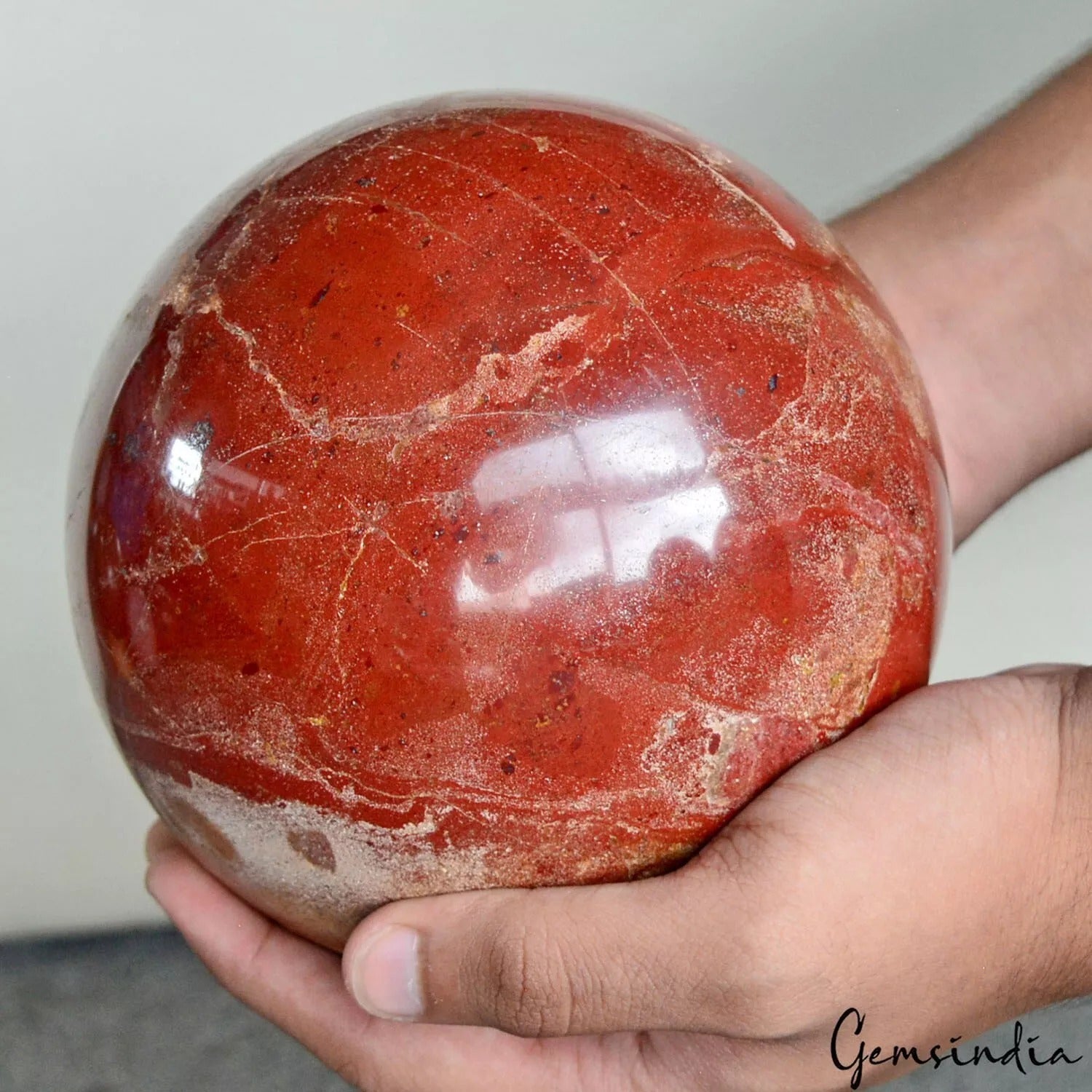 Red Jasper Sphere — 5.5 Inch in diameter, 3.48 Kg (17400 Ct), Madagascar