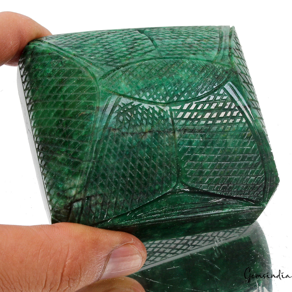 2250Ct Certified Natural Emerald Stunning Green Huge Carved Museum Size Gemstone