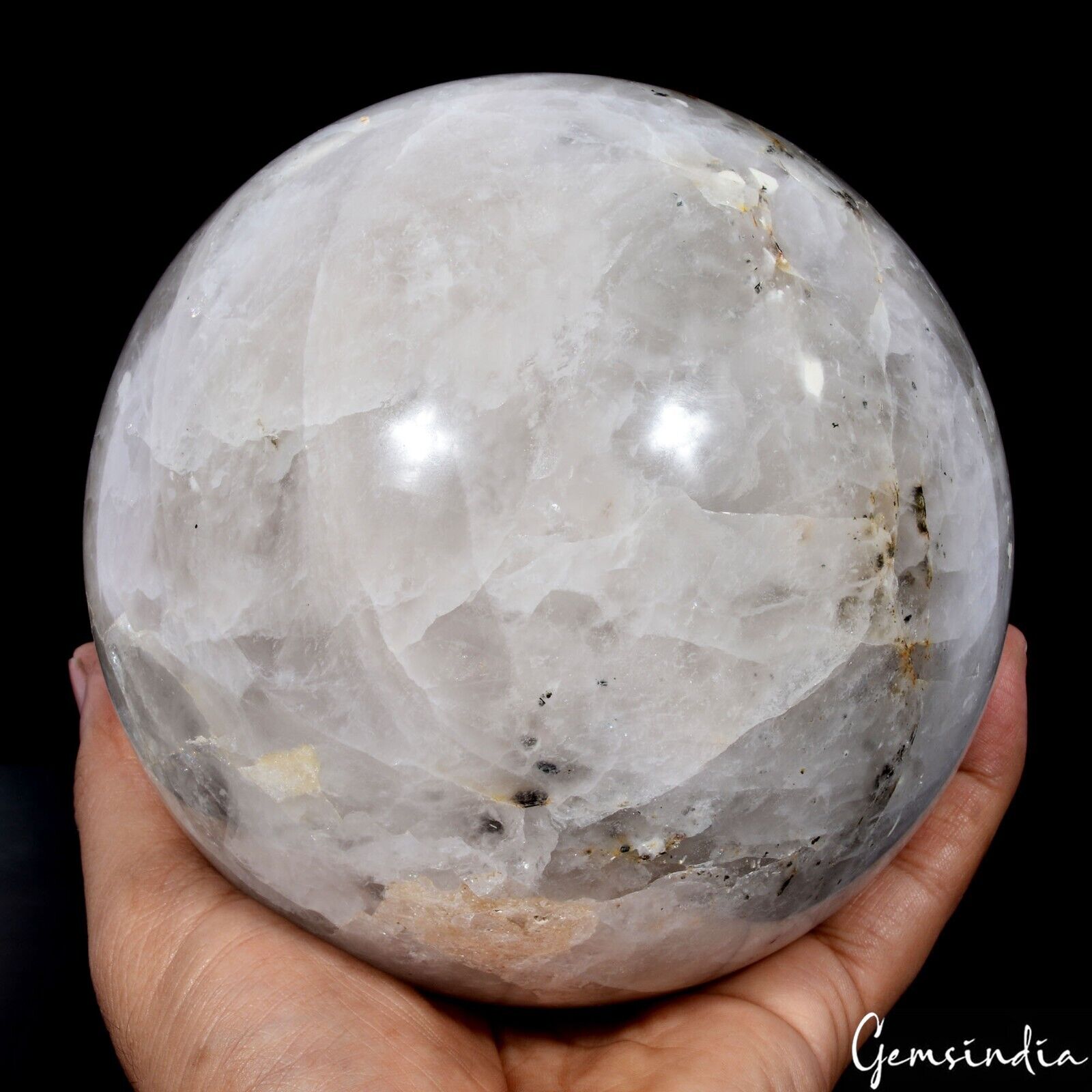 3.3 Kilo Natural Untreated Quartz Huge Gem Sphere Crystal Healing Minerals 5.25"
