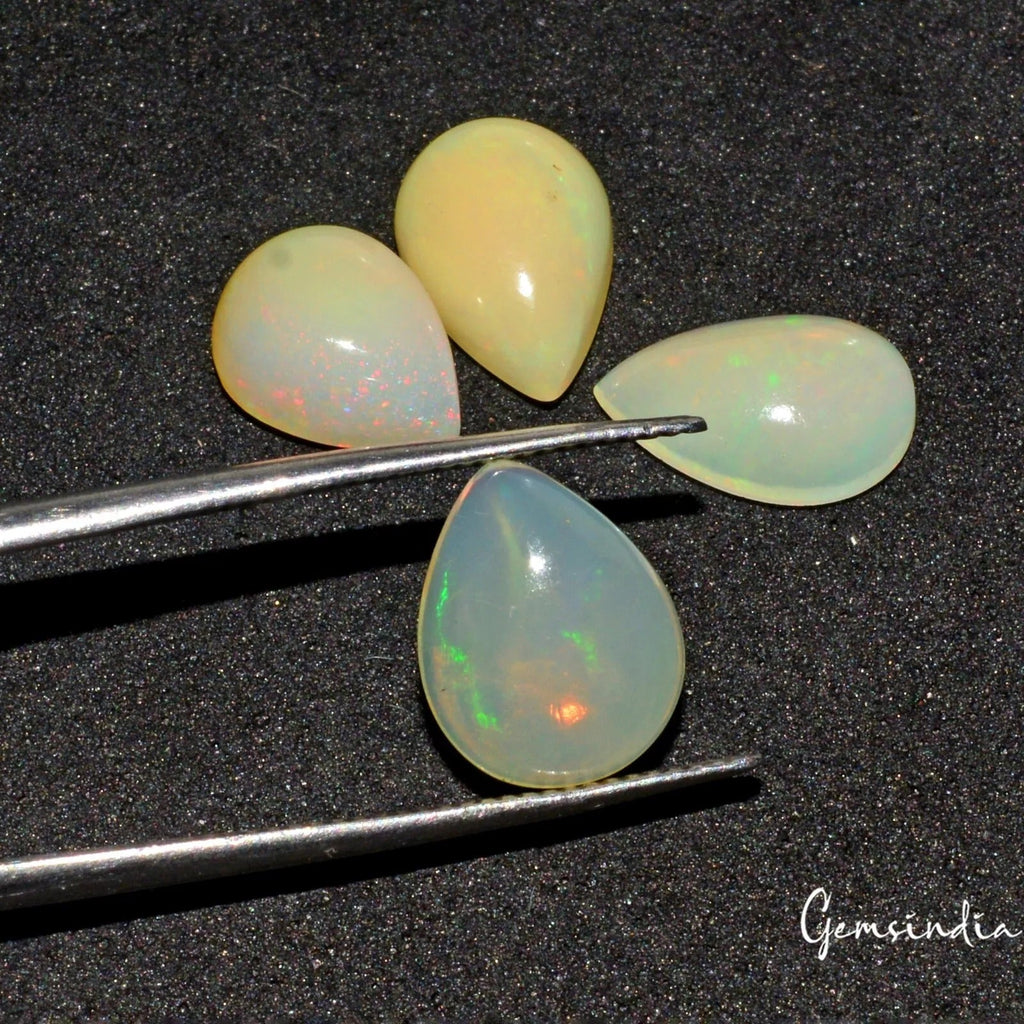 8-9mm Natural Opal Australian Top Grade Flashy Colors Pear Cab Certified Gems