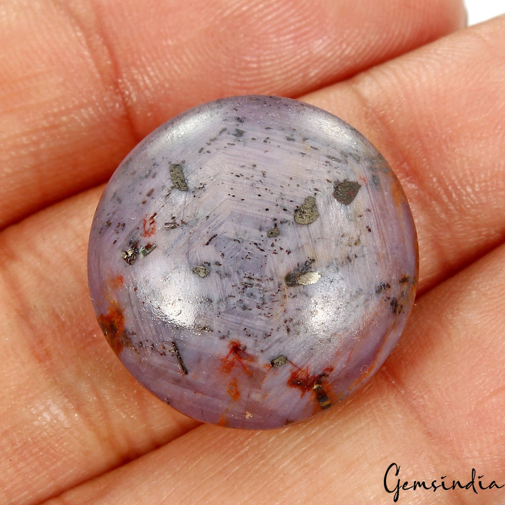 53.40 Cts Natural Untreated Purple Hue Star Ruby Uneven Round Cab Gems For Ring