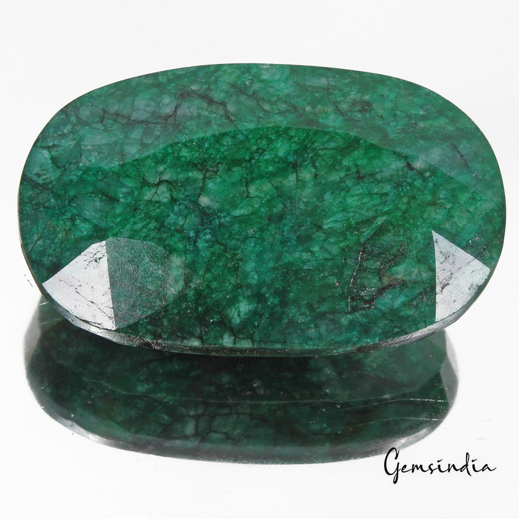 Certified 700 Ct Natural Brazilian Green Emerald Oval Faceted Cut Huge Loose Gem