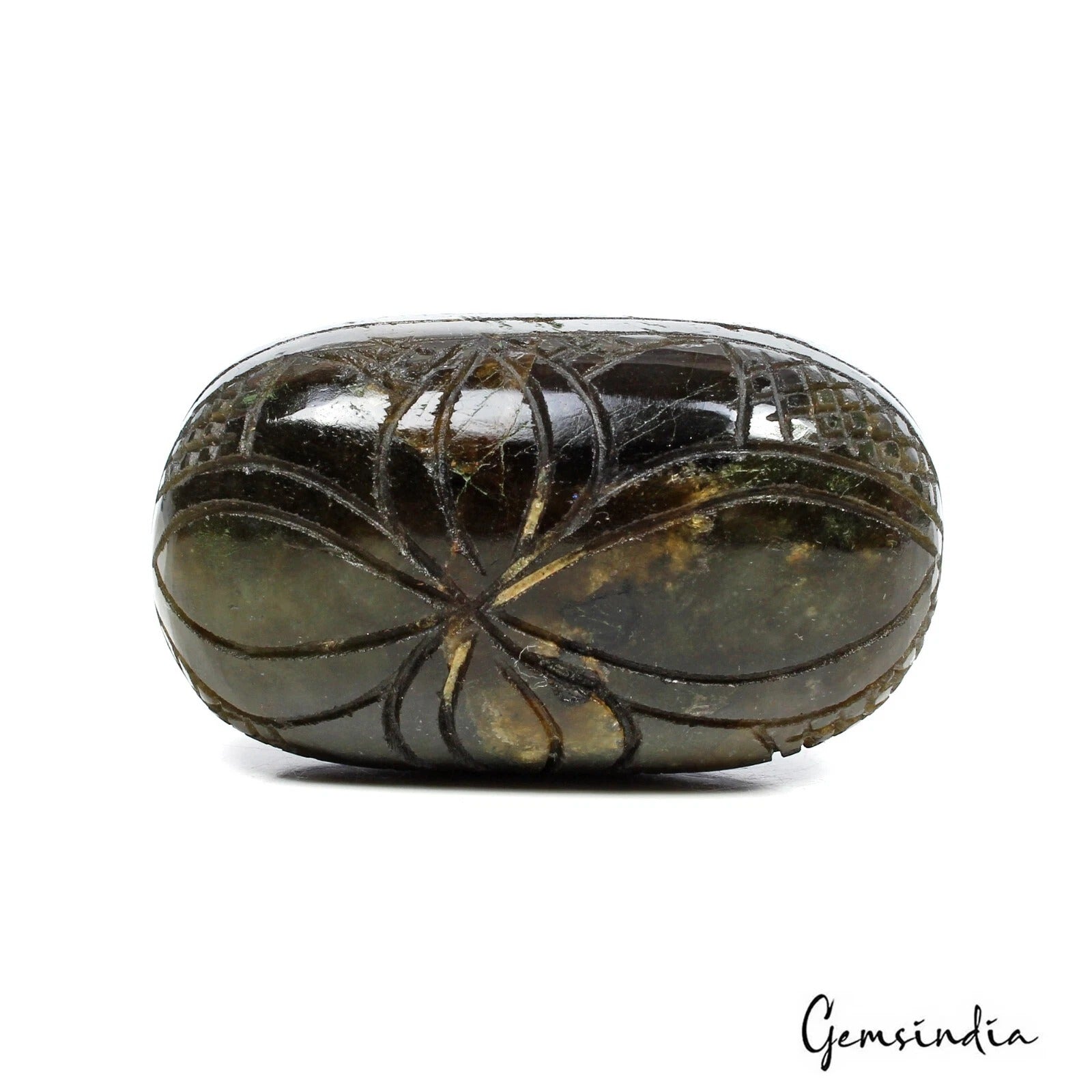 410 Cts Natural Dark Green Labradorite Oval Hand Carved Earth Mined Loose Gems