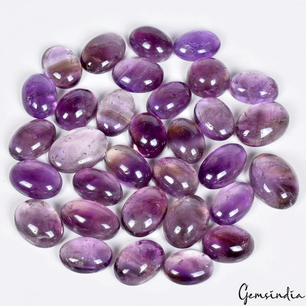 Amethyst Lot, Cabochon, Untreated — 32 Pieces, 24mm to 30mm, 1200 Ct, Madagascar