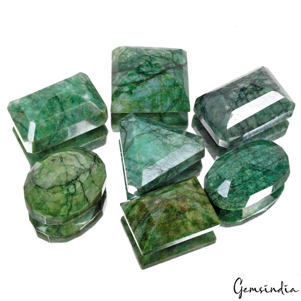 Super Wholesale 3830 Cts/7 Pcs Natural Brazilian Green Emerald Mix Cut Gems Lot