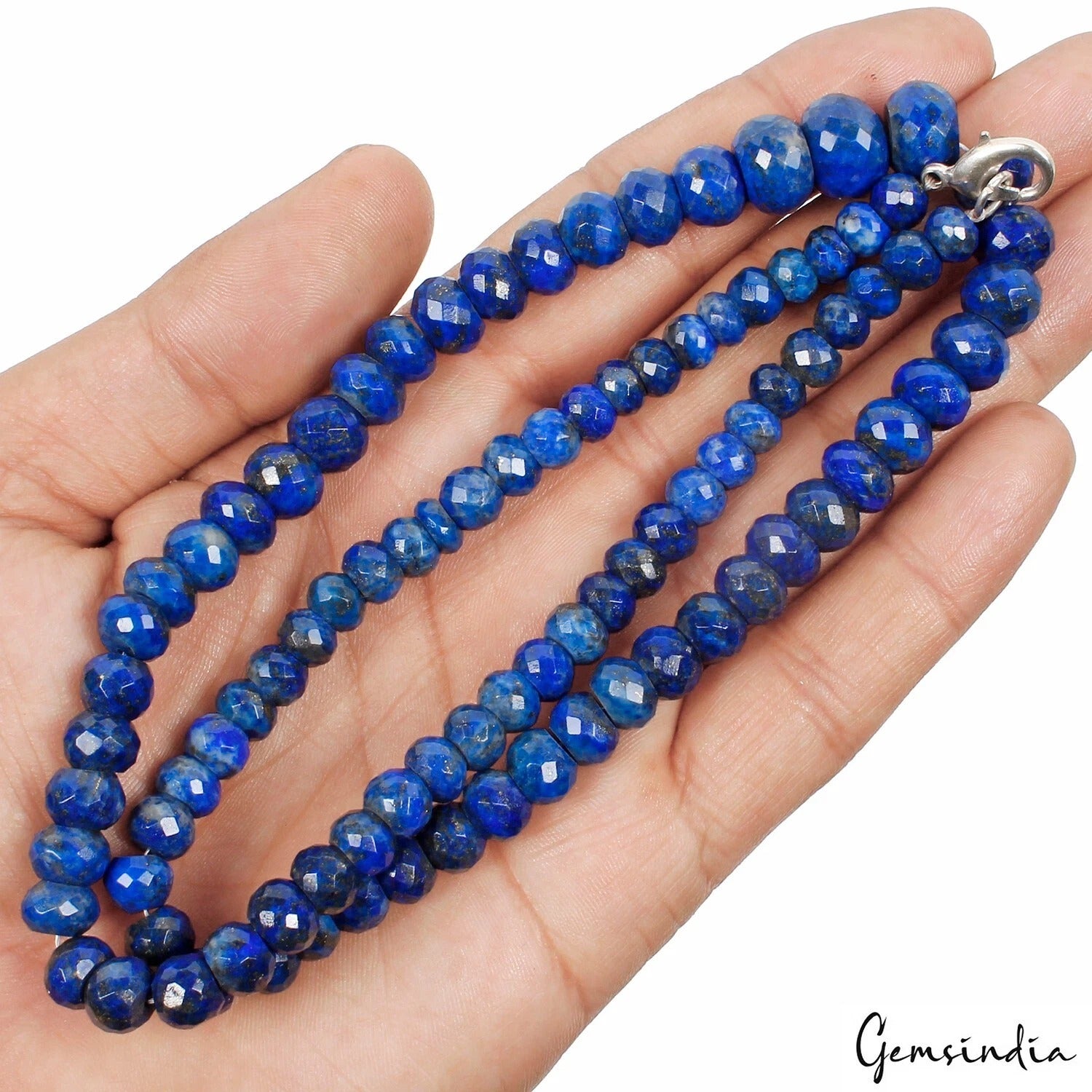 Lapis Lazuli Necklace, Blue — 7mm, 340 Ct, India