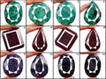 Emerald Lot, Loose Gemstone, Oval, Pear, Octagon Faceted Cut, Color Enhanced — 12 Pieces, 49mm to 76mm, 7220 Ct